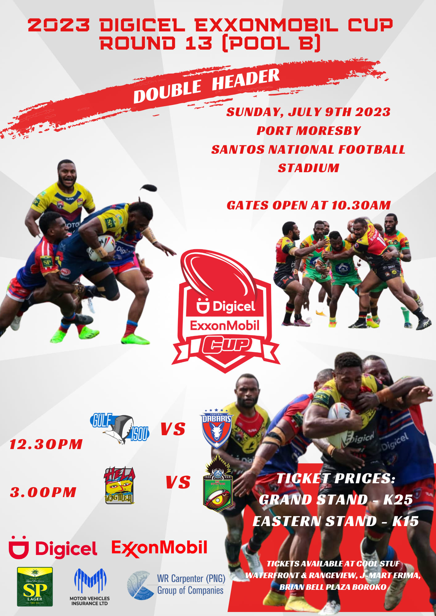 After Round 12 of the 2023 Digicel ExxonMobil Cup, here are the results and  points ladders for Pool A and Pool B. - PNG NRL